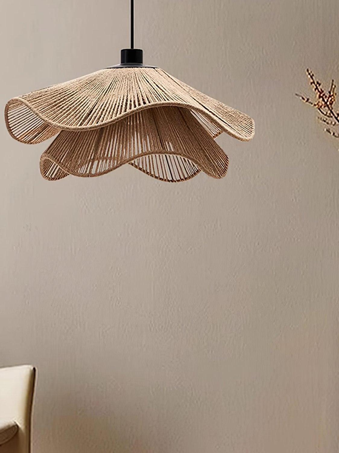 Handmade Straw Hat Pendant Lamp