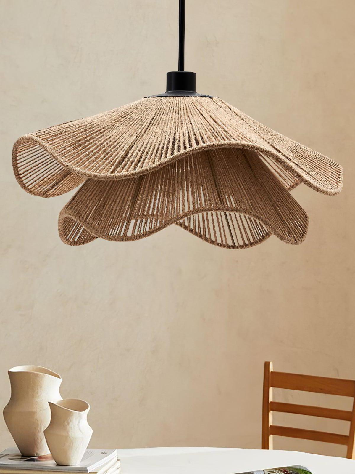 Handmade Straw Hat Pendant Lamp